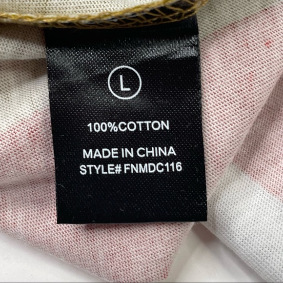 Luxurious Stripped Beige & Gold Short Sleeve Mens L, XL Tee Shirts - Picture 6 of 8